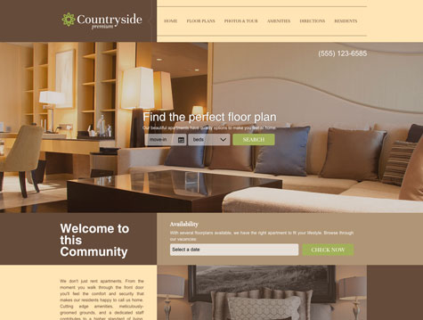 Countryside Premium apartment website design