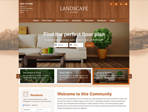 Landscape Premium apartment website design
