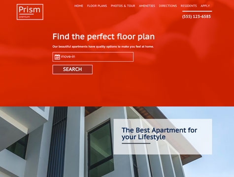 Prism Premium apartment website design