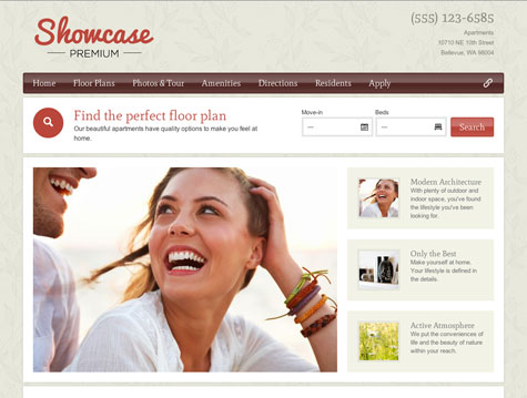 Showcase apartment website design