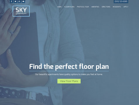 Sky Premium apartment website design