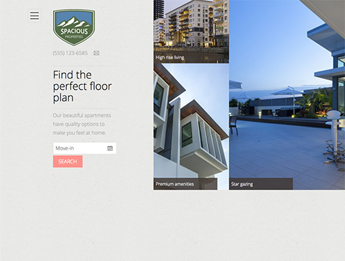 Spacious Premium apartment website design